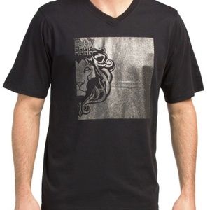 19V69 Italy Glitter Print Lion Graphic Tee